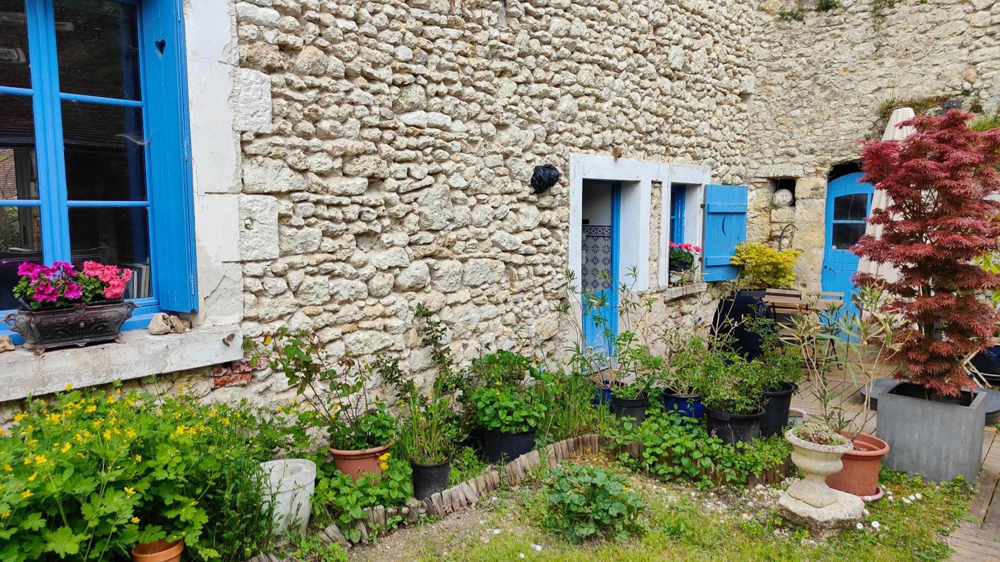 La Maison Bleue De Husseau Ancienne Ferme Semi-Troglodytique 18E Siecle Villa Монлюис-сюр-Лоар Екстериор снимка